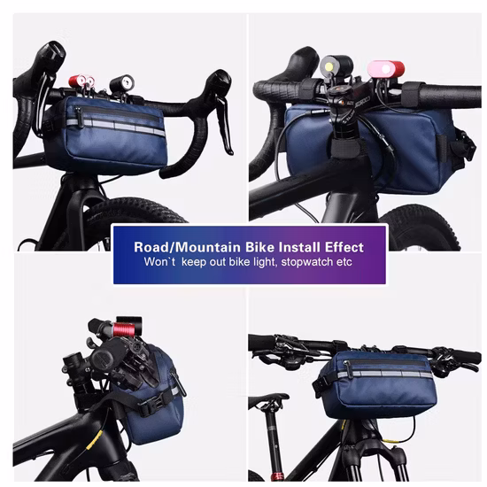 Bolsa de guidão de bicicleta personalizada ao ar livre à prova d'água para bicicleta com armação frontal
