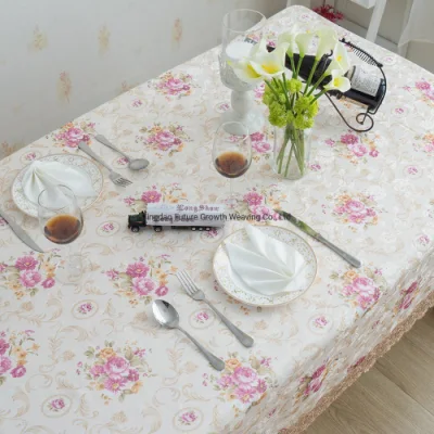 Cobertura de mesa para decoração de casa de luxo jacquard estampado com flores roxas por atacado para mesa, móveis