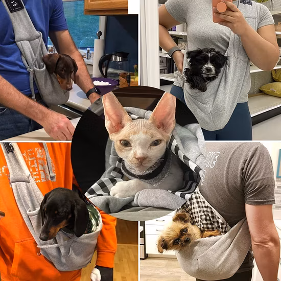 Bolsa de transporte para cães e gatos Cuby para mãos livres reversível para animais de estimação