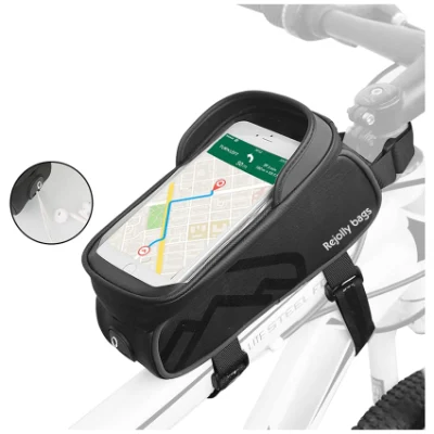 Estojo impermeável para celular de bicicleta com tela sensível ao toque TPU para smartphones sob bolsa de quadro de bicicleta