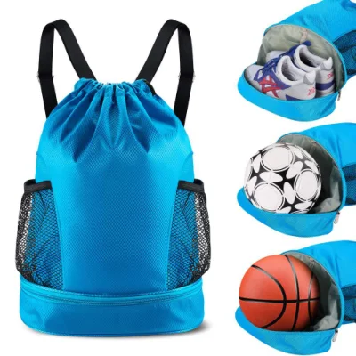 Ombro duplo Esportes ao ar livre Lazer Viagens Fitness Ioga Futebol Basquete Mochila com cordão (CY5836)